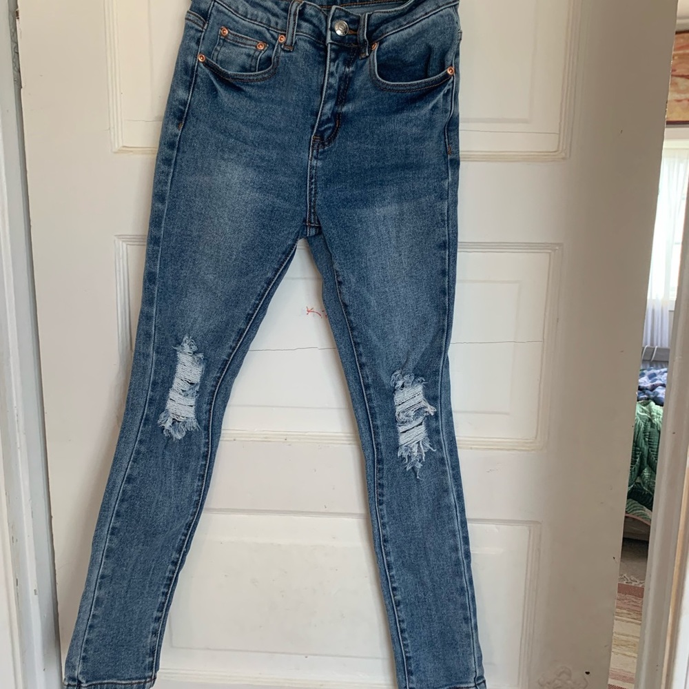 Girls Monkey Ride sz 0/24 distressed skinny jeans